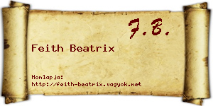 Feith Beatrix névjegykártya