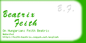 beatrix feith business card